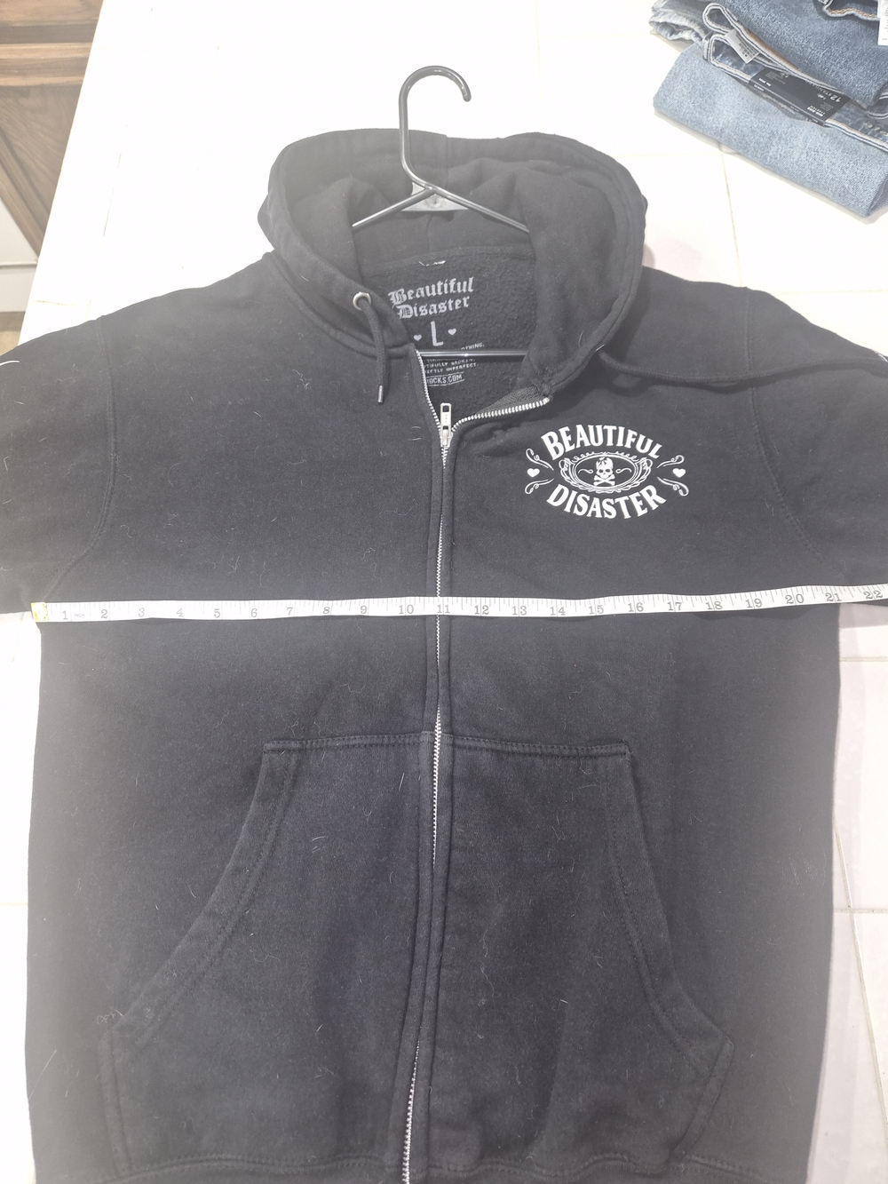 Beautiful Disaster Black Full-Zip Hooded Sweatshirt